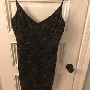 Black and gold cocktail dress